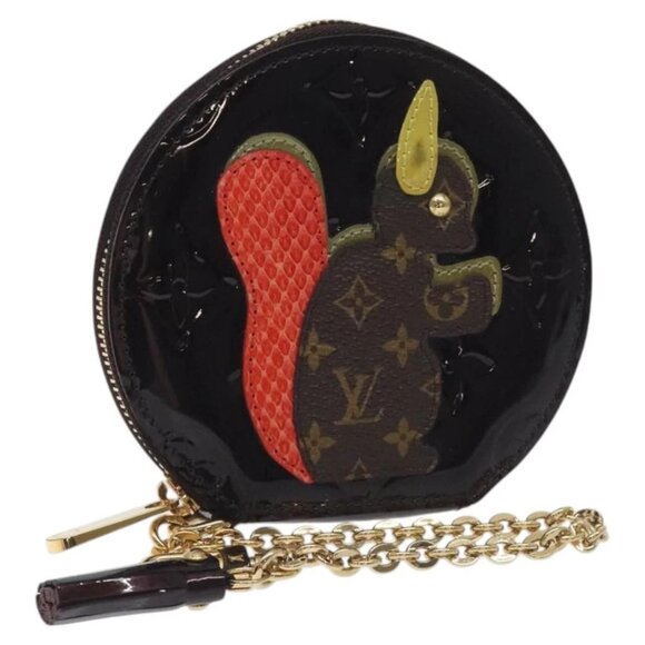 LOUIS VUITTON Vernis Porte Monnaie Ecruil Coin Purse Amarante - Picture 1 of 15